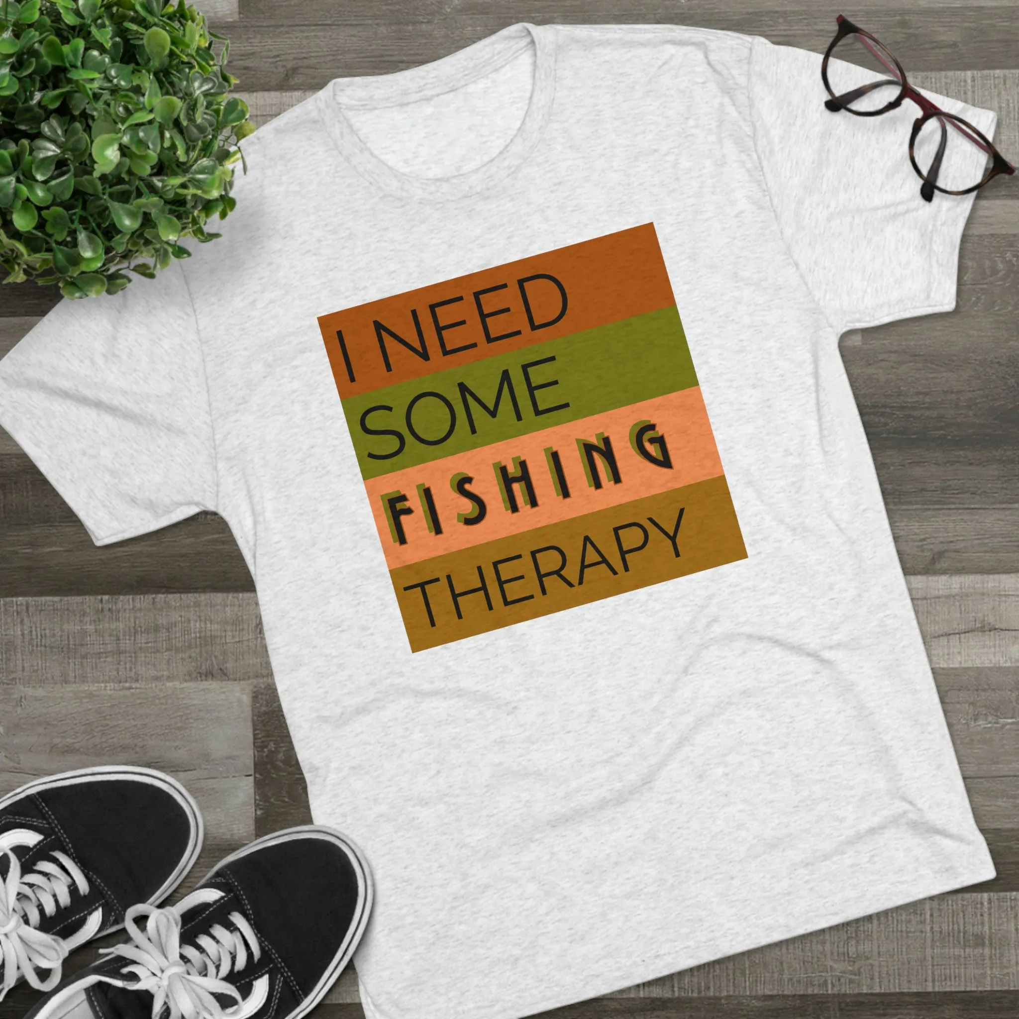Fishing Therapy -  Unisex Tri-Blend Crew Tee