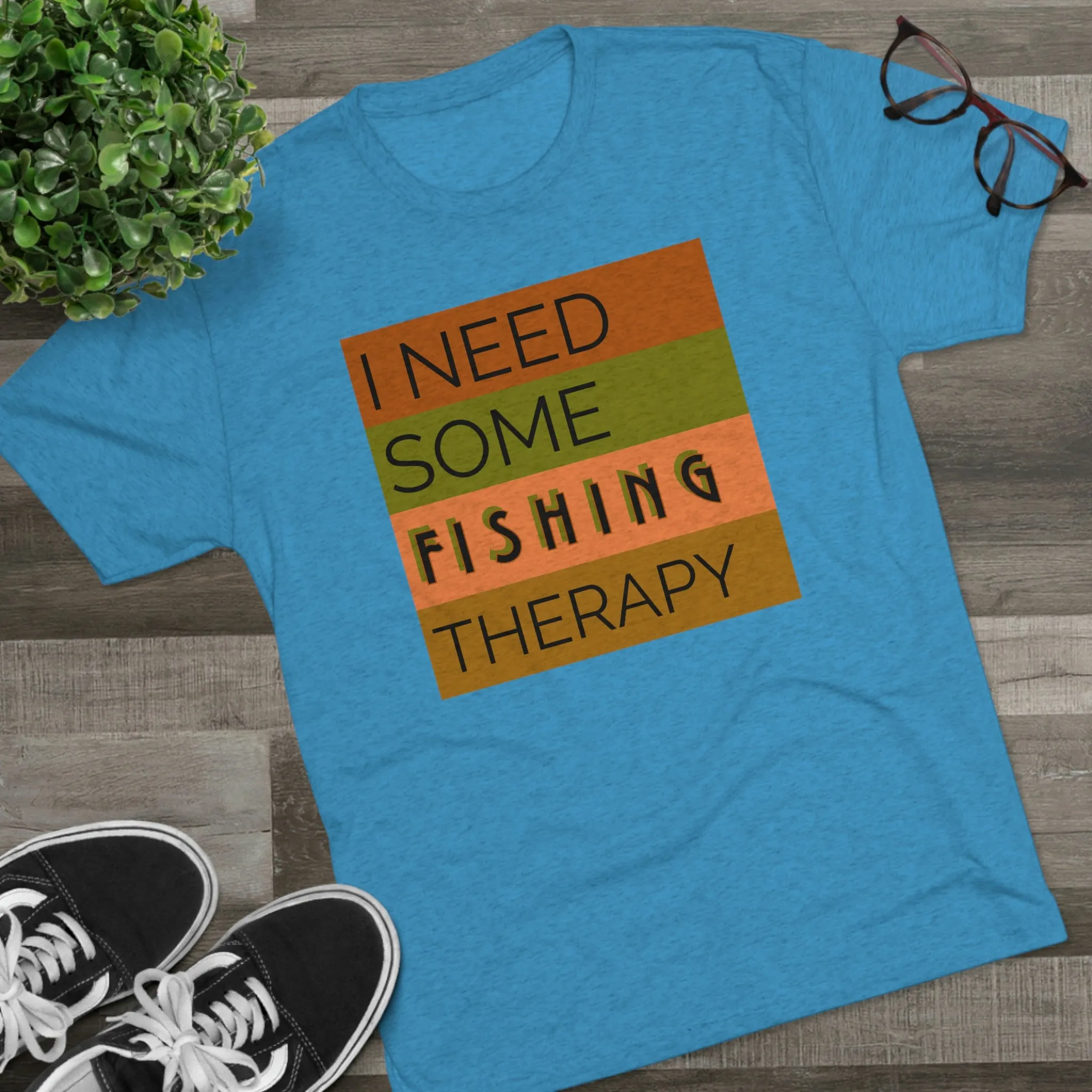 Fishing Therapy -  Unisex Tri-Blend Crew Tee