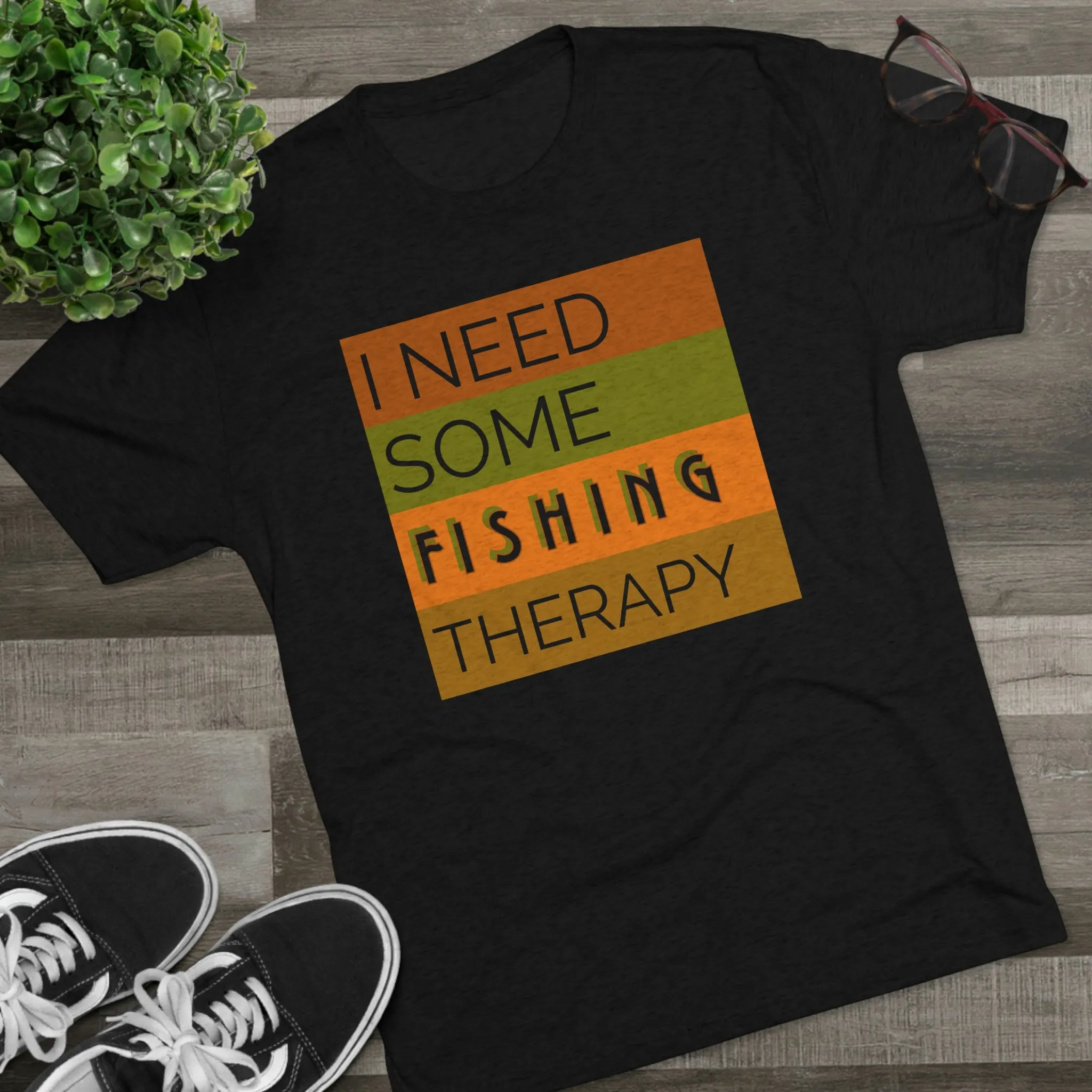 Fishing Therapy -  Unisex Tri-Blend Crew Tee