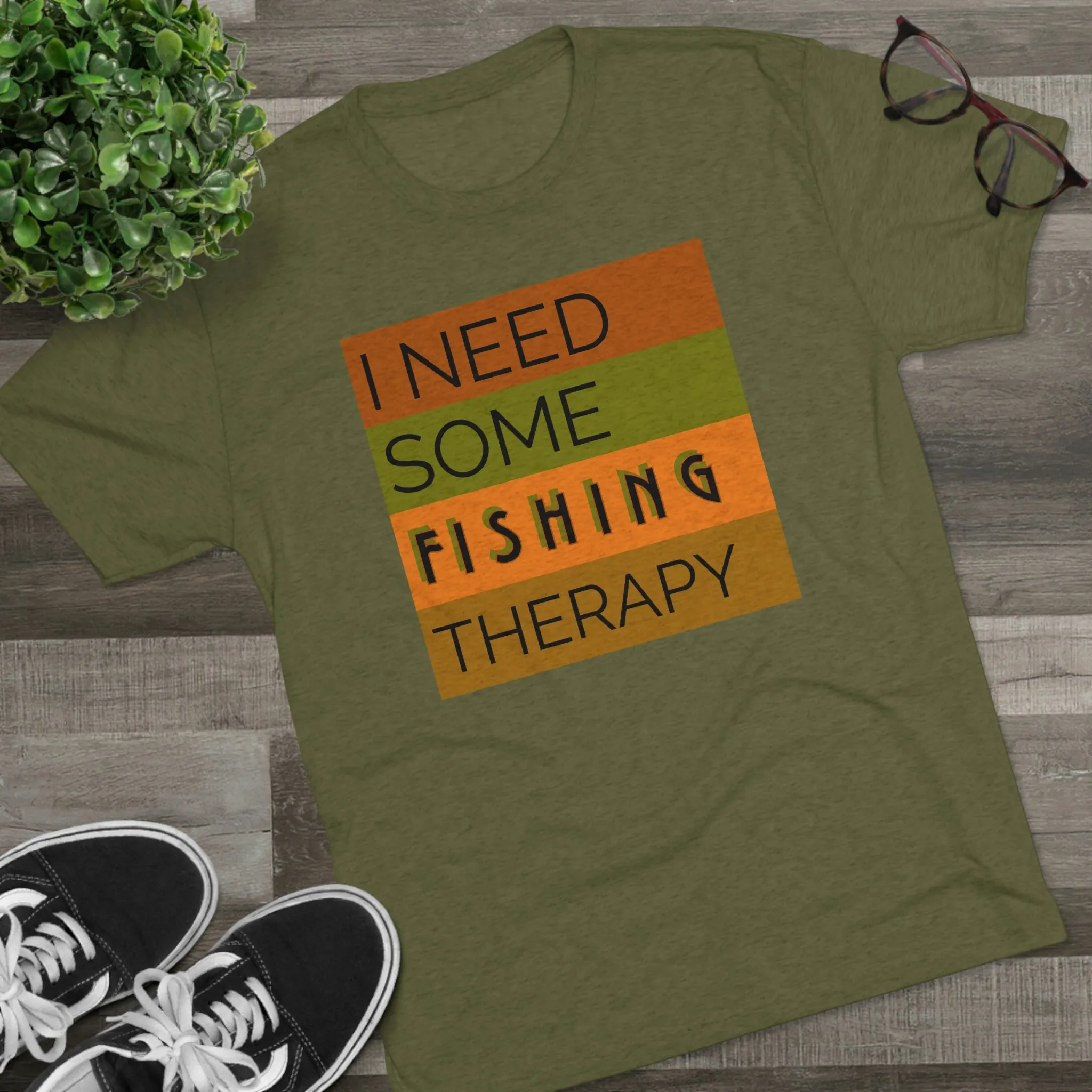 Fishing Therapy -  Unisex Tri-Blend Crew Tee