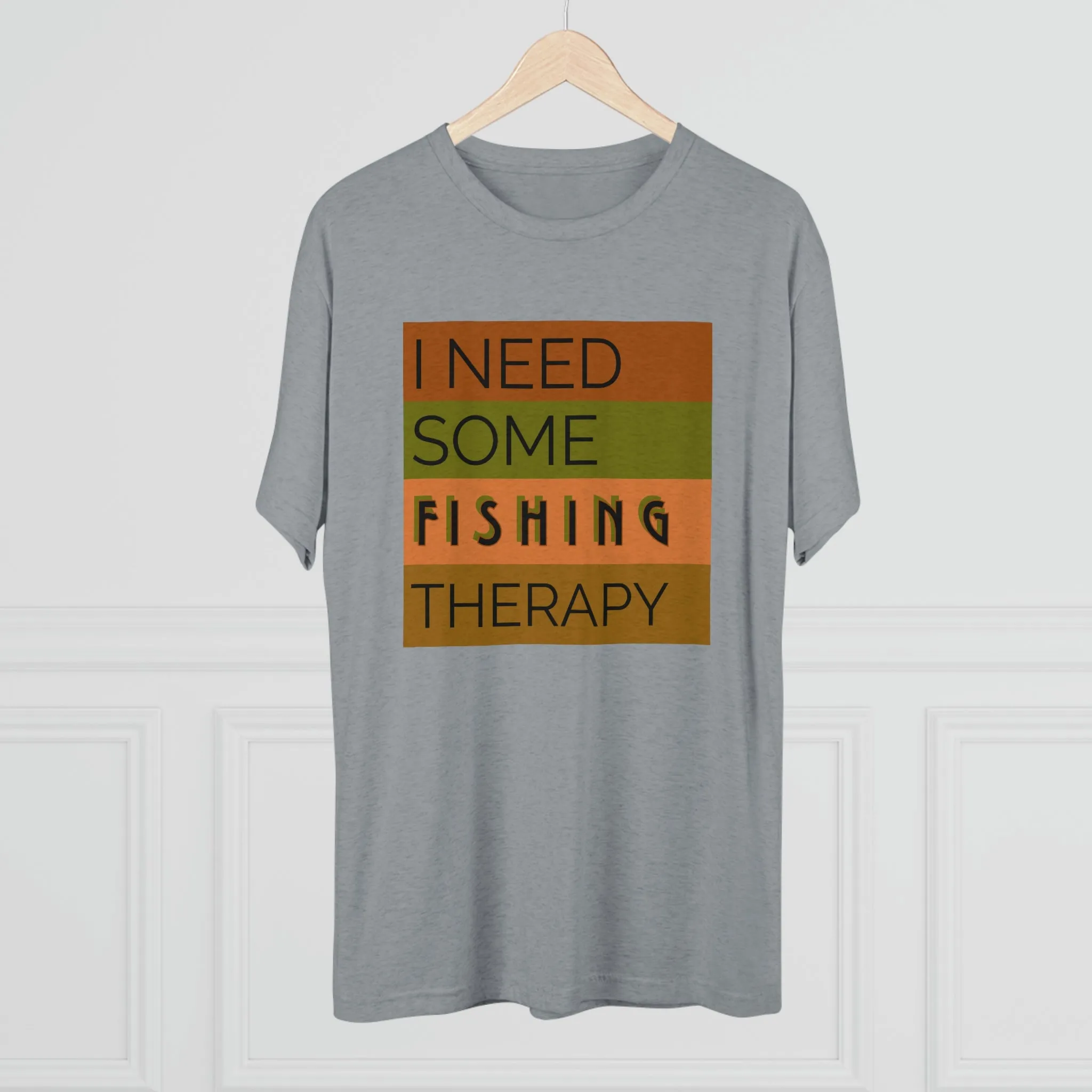 Fishing Therapy -  Unisex Tri-Blend Crew Tee