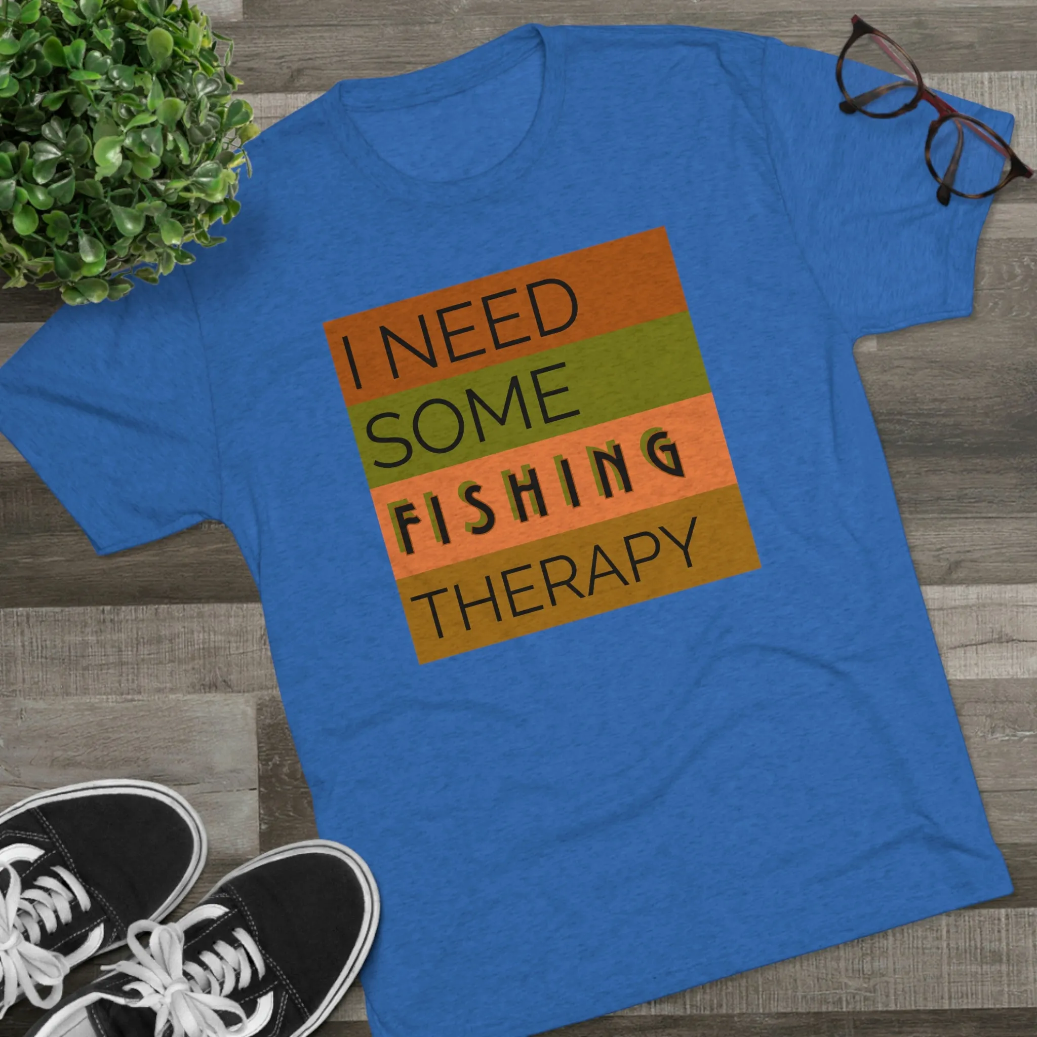 Fishing Therapy -  Unisex Tri-Blend Crew Tee