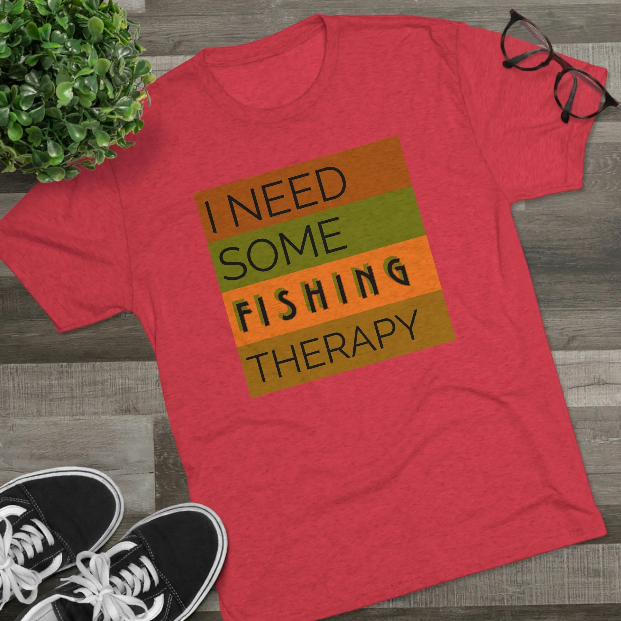 Fishing Therapy -  Unisex Tri-Blend Crew Tee