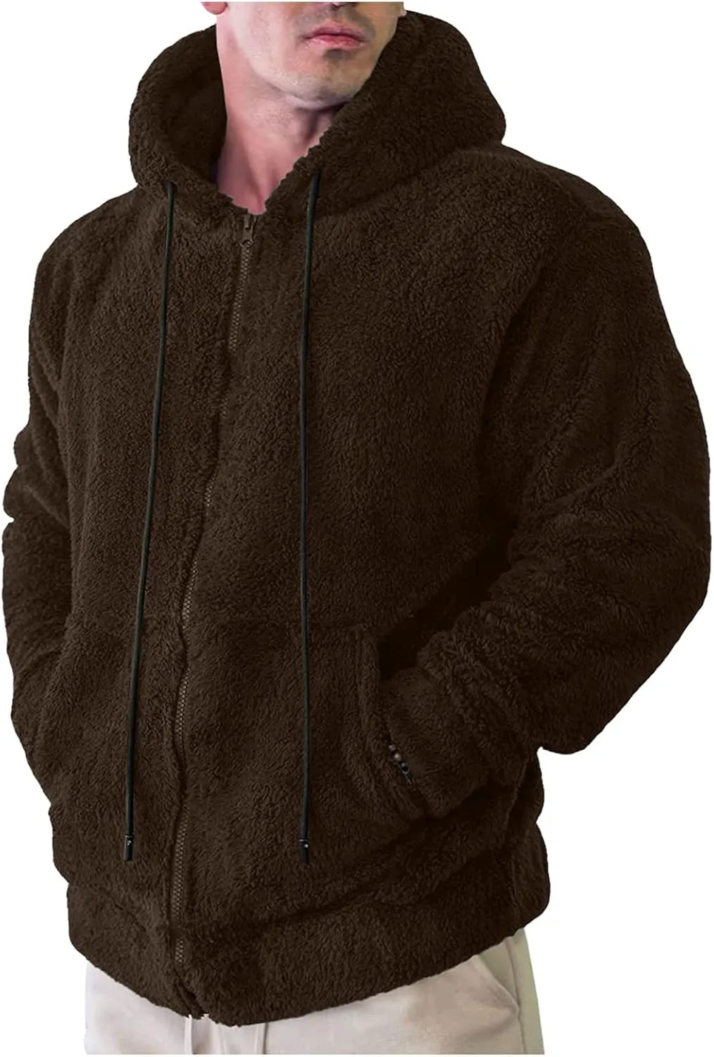 Fleece Jacket Men, Men's Outdoor Casual Fleece Sherpa Lined Button Down Shirt Jacket Heavyweight Jacket Coats