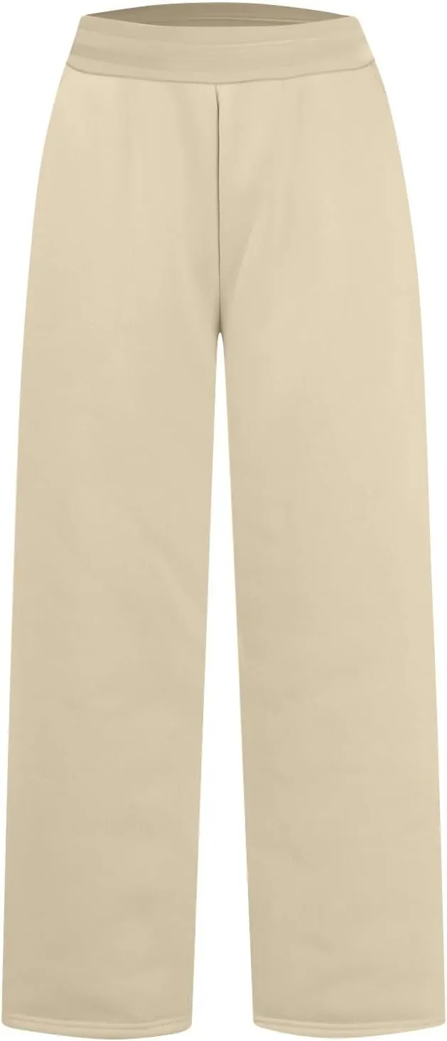 Fleece Sweatpants Women High Elastic Waist Wide Leg Sweatpants Warm Thick Sweatpants with Pockets Comfy Workout Pants