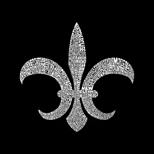 FLEUR DE LIS - POPULAR LOUISIANA CITIES - Men's Premium Word Art LA Pop Art T-Shirt