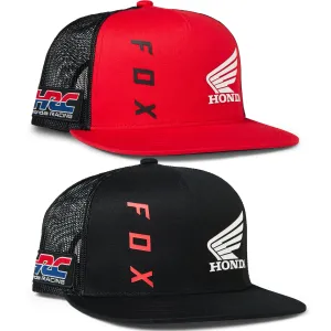 Fox Racing  Honda Snapback Hat Baseball Cap Flat Brim Adjustable Fit Breathable - One Size