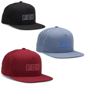 Fox Racing  Wordmark Tech Snapback Baseball Hat Cap Flat Brim Adjustable Comfort
