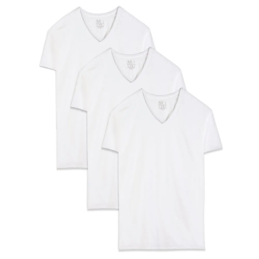 Fruit of The Loom Men's 3 Pack Casual Wear Dual Defense Tag-Free V Neck T Shirts