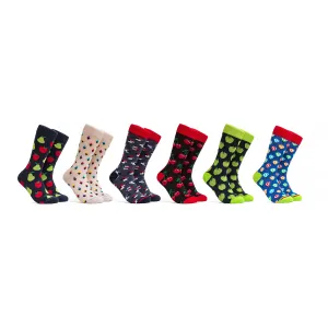 Fruits and Figures 2 Combo - Colors Black, Grey and Blue - 6 Pairs