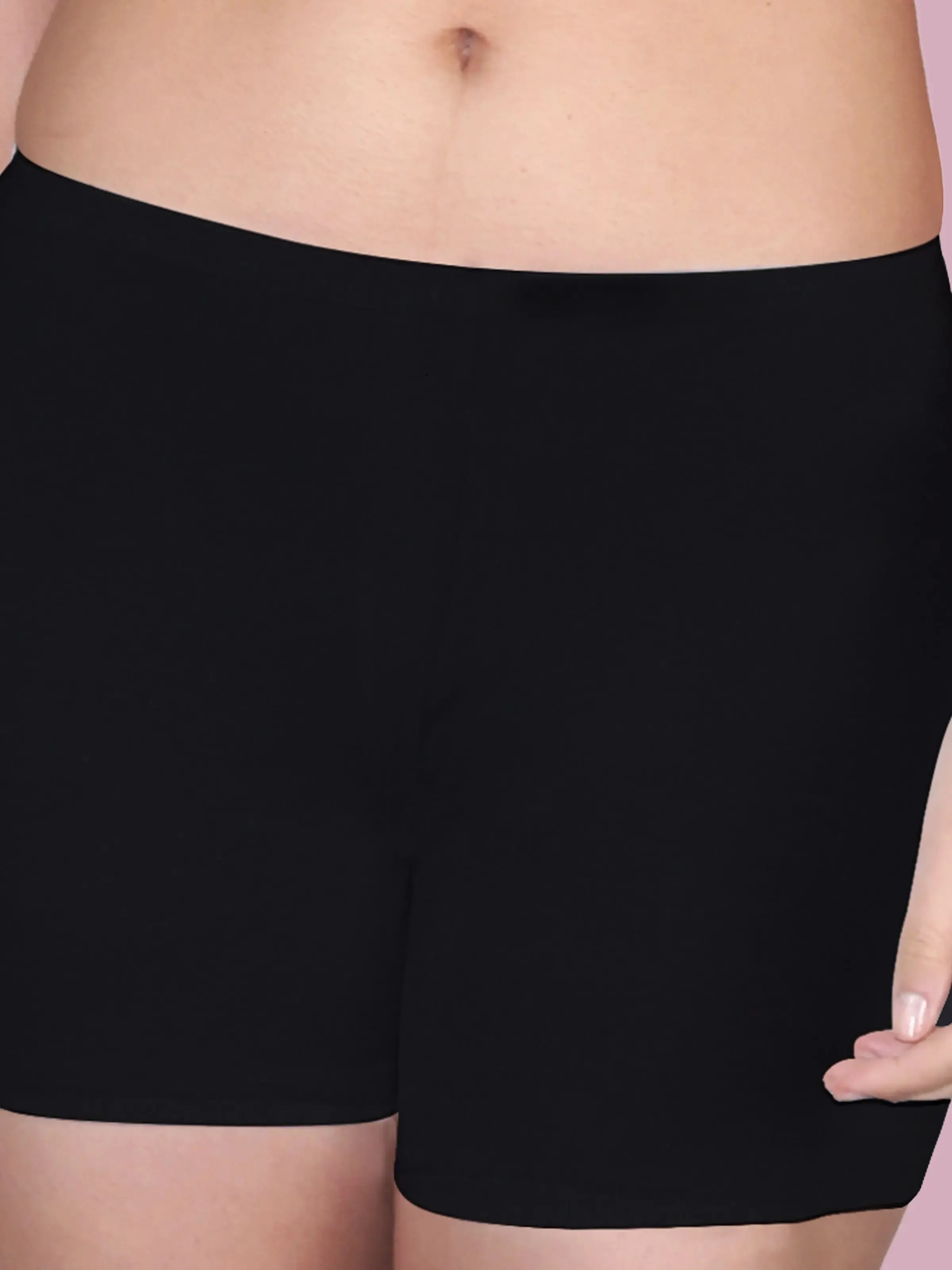 Full Coverage High Waist Long Panties with Gusseted Crotch and No Side Seams in Grey & Black Pack of 2
