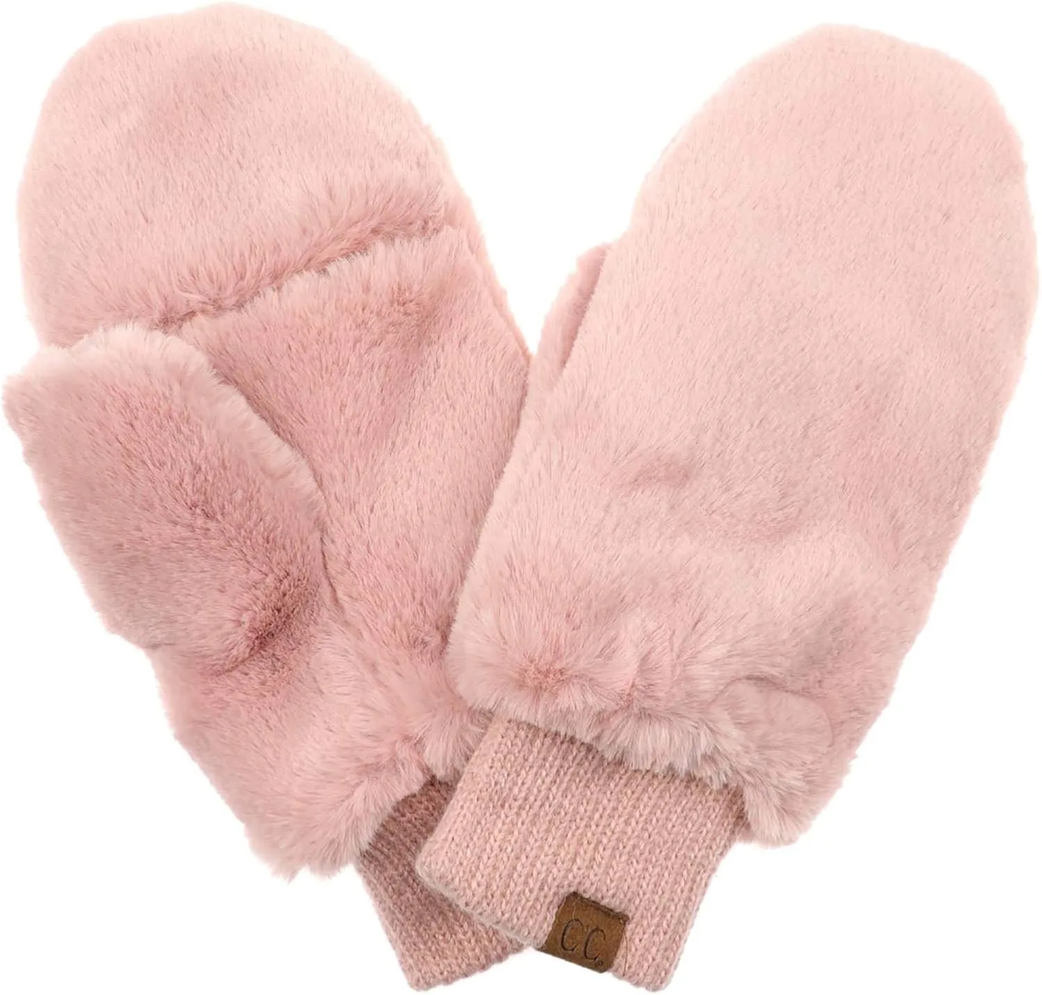 Funky Junque Faux Fur Flip Mittens Womens Warm Convertible Fingerless Gloves