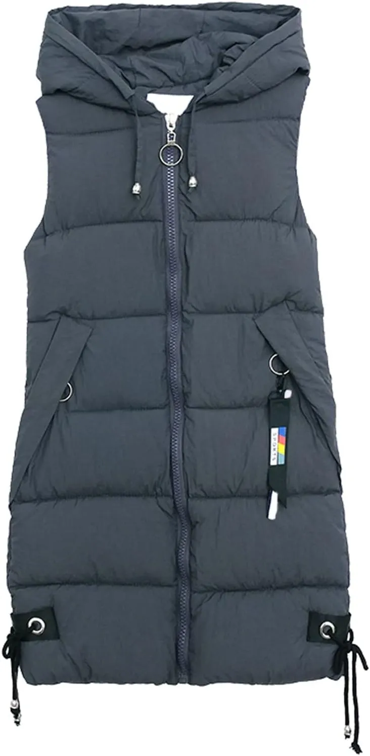 FZVYD Womens Quilted Long Puffer Jackets Hooded Warm Down Coat Winter Lightweight Trendy Slim Fit Outwear with Pockets