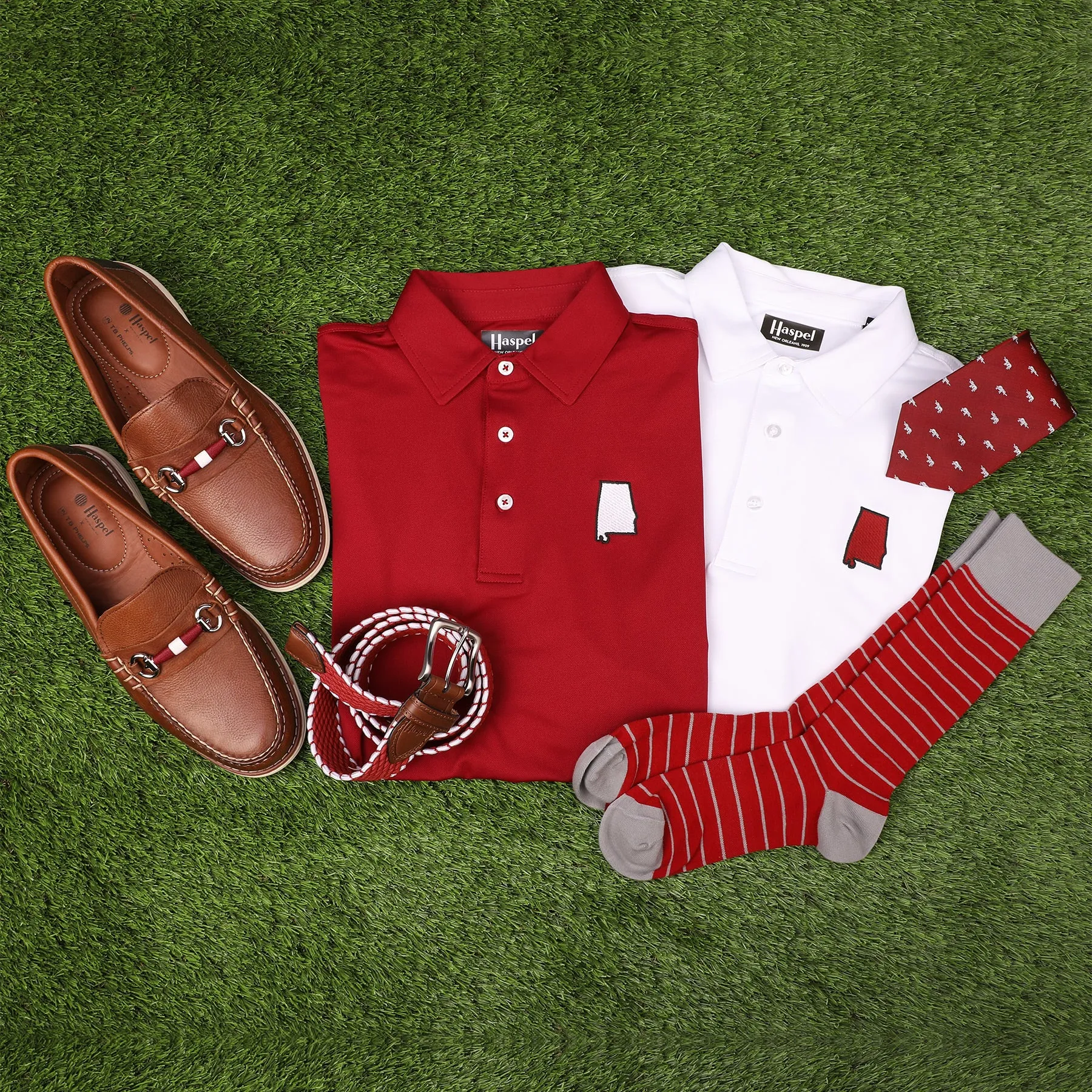 Game Day Crimson & White Elastic Belt