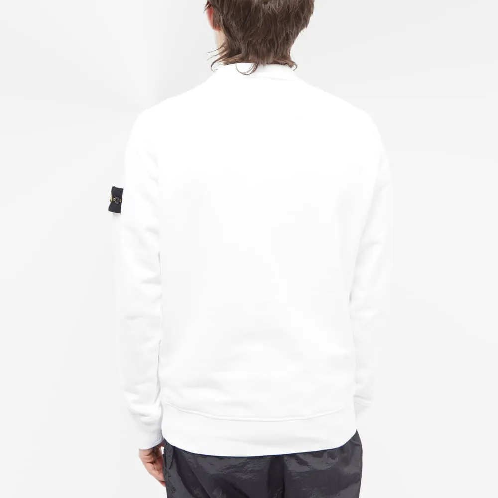 Garment Dyed Stone Island Half-Zip Sports Sweater, White