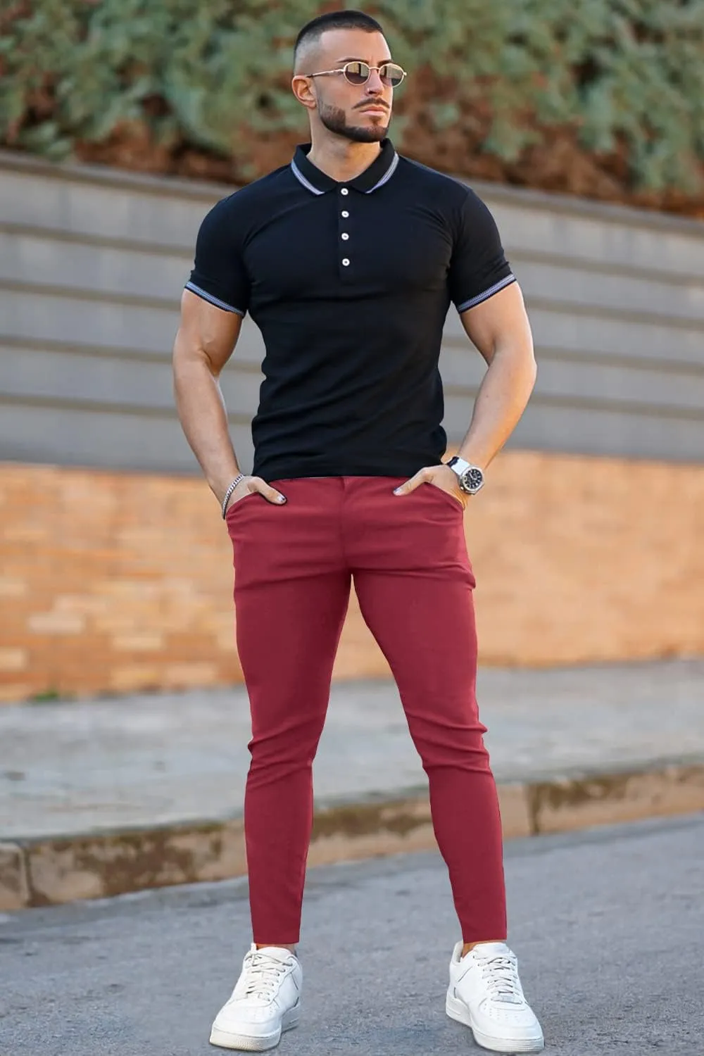 GINGTTO Mens Chino Pants Skinny Fit Stretch Casual Pants for Men