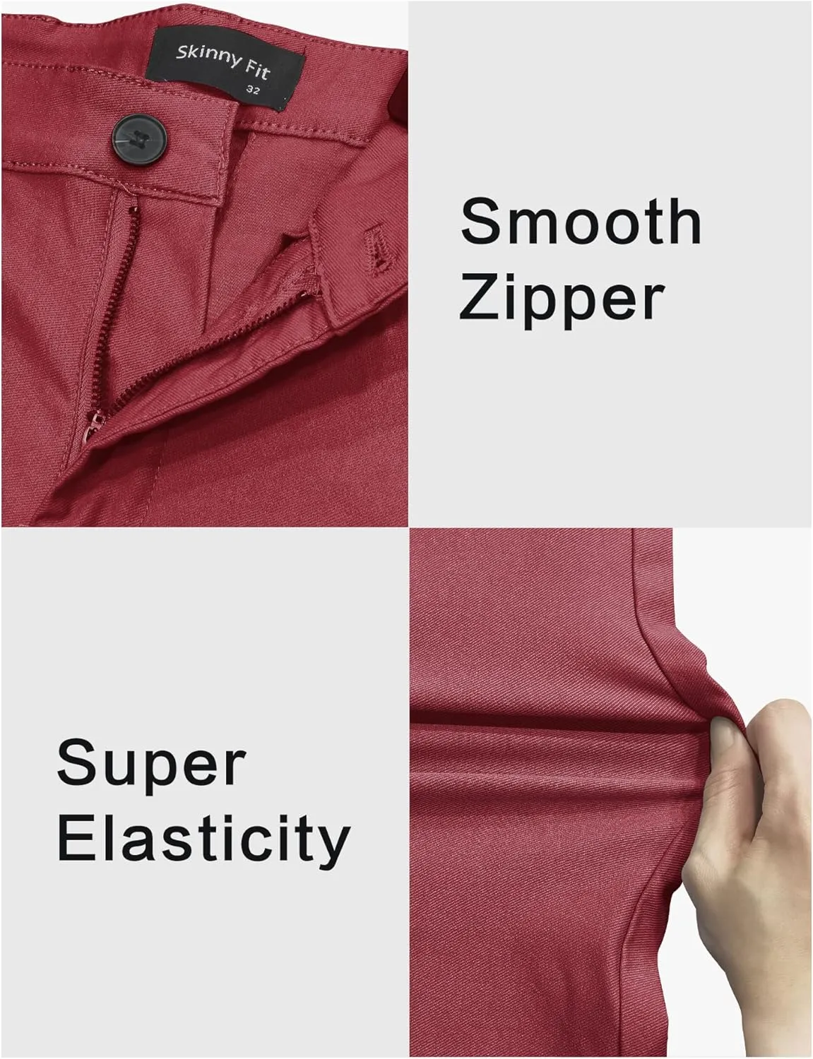 GINGTTO Mens Chino Pants Skinny Fit Stretch Casual Pants for Men