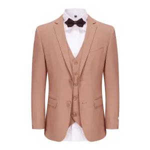 Gino Vitale Men's Skinny Fit 3-Piece Suit (Rust Brown, Tan, Light Beige)