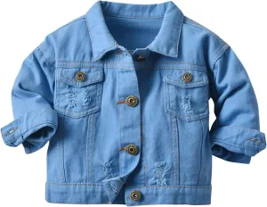 Girls Toddler Boys Shirts Baby Girls' Denim Jacket Classic Denim Jacket for Boys Girls Denim Coat