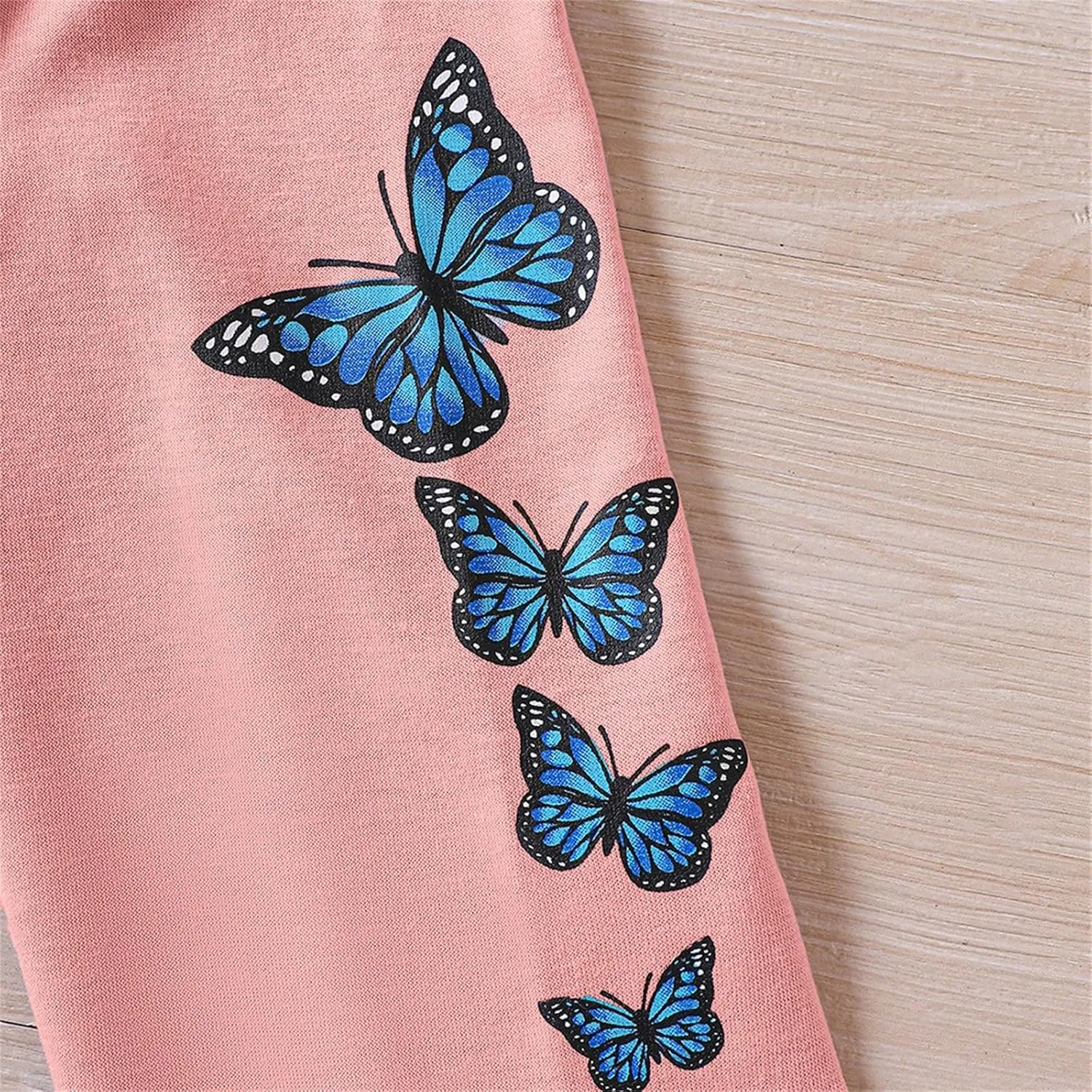 Girls Tracksuit Athletic Sweatsuits Butterfly Print Hoodies Cropped Sweatshirts and Jogger Sweatpants Clothing Sets