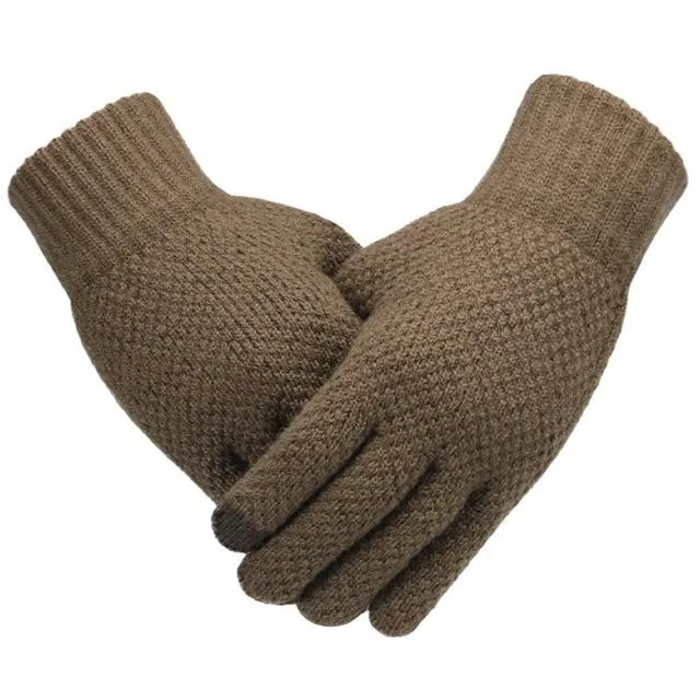 Glam™ Knitted Touch Screen Cashmere Wool Gloves