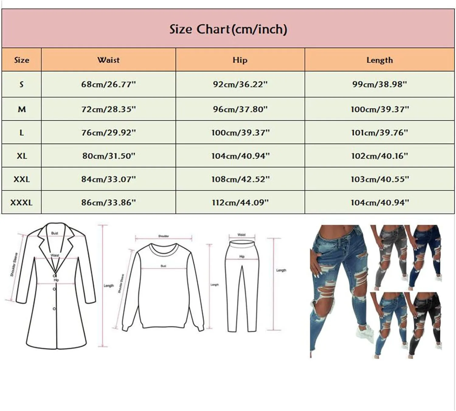 GOKKILRW Womens Ripped Boyfriend Skinny Jeans High Waisted Distressed Destroyed Raw Hem Cuffed Denim Pants Plus Size