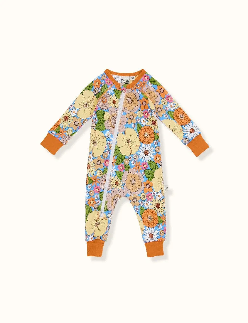 GOLDIE   ACE - LONG SLEEVE ZIPSUIT - ZOE FLORAL PRINT