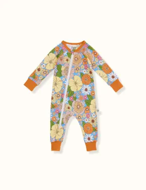 GOLDIE   ACE - LONG SLEEVE ZIPSUIT - ZOE FLORAL PRINT