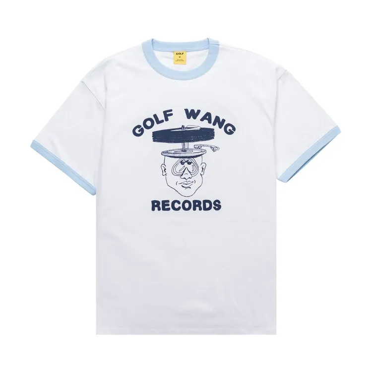 GOLF WANG Golf Wang Records Ringer Tee 'White/Blue', white