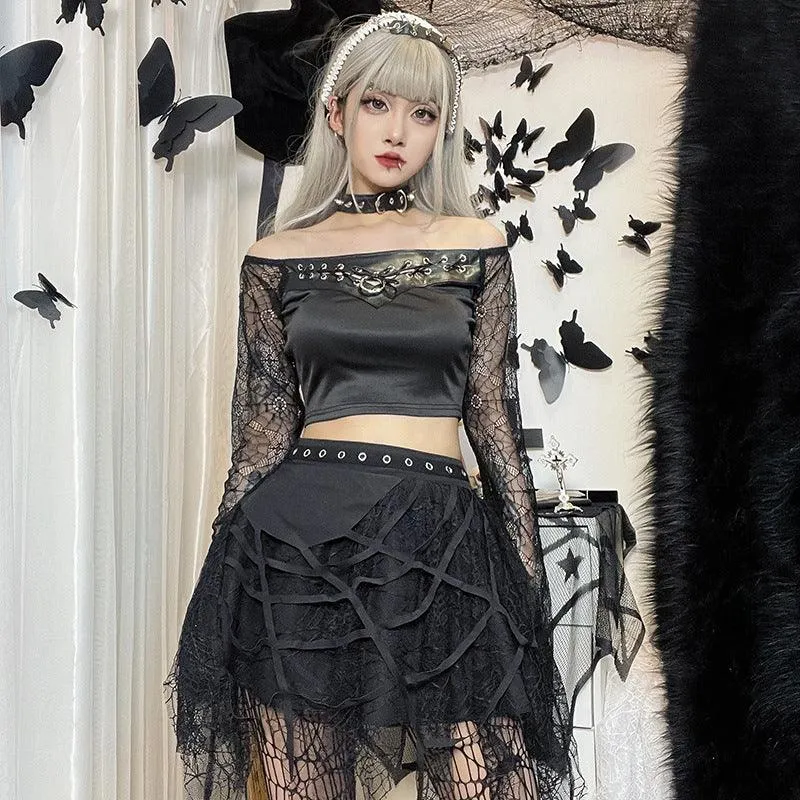 Gothic Lace Mini Skirt - Women's Fashion for Any Season