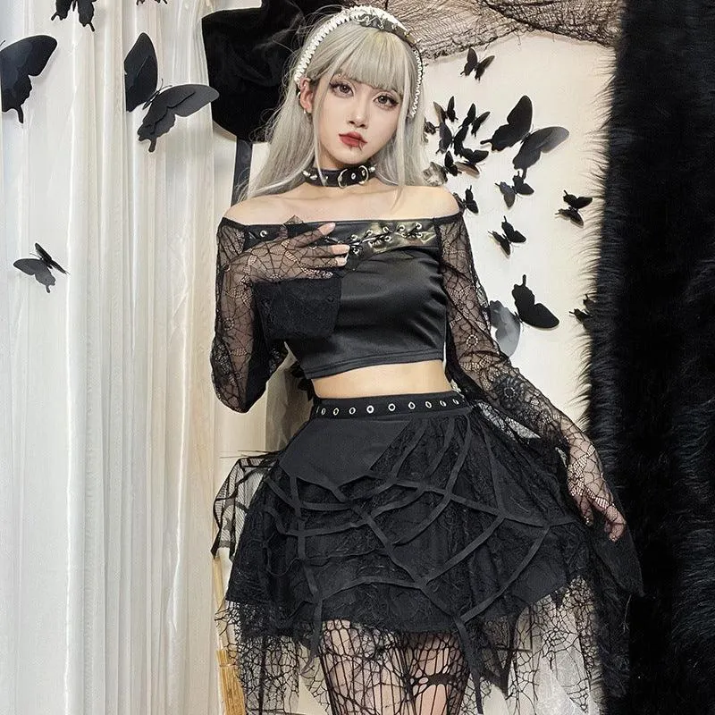 Gothic Lace Mini Skirt - Women's Fashion for Any Season