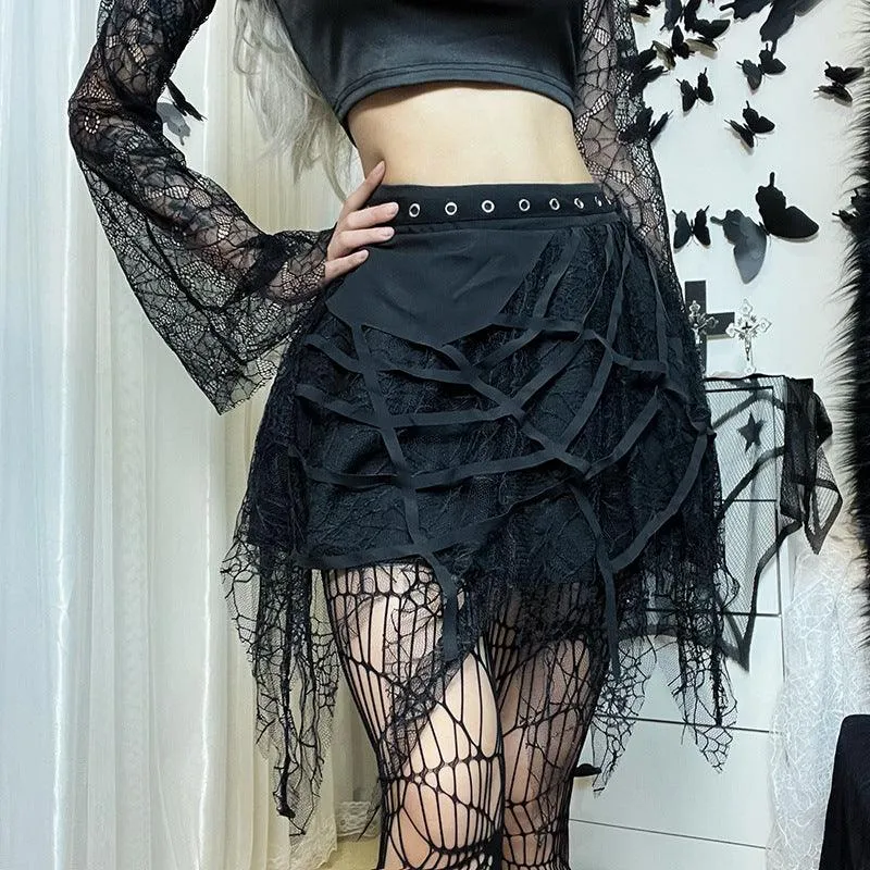 Gothic Lace Mini Skirt - Women's Fashion for Any Season