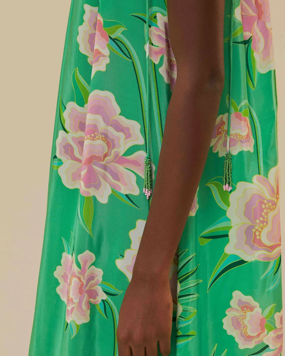 Green Floral Vibing Maxi Dress