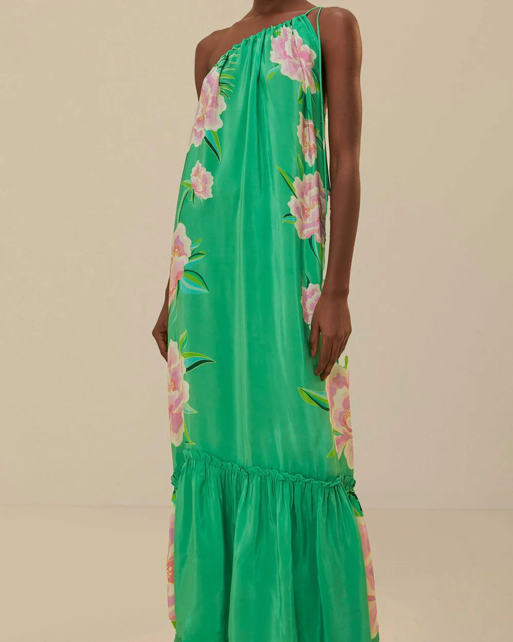 Green Floral Vibing Maxi Dress