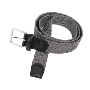 Grey Solid Elastic Braided Belt