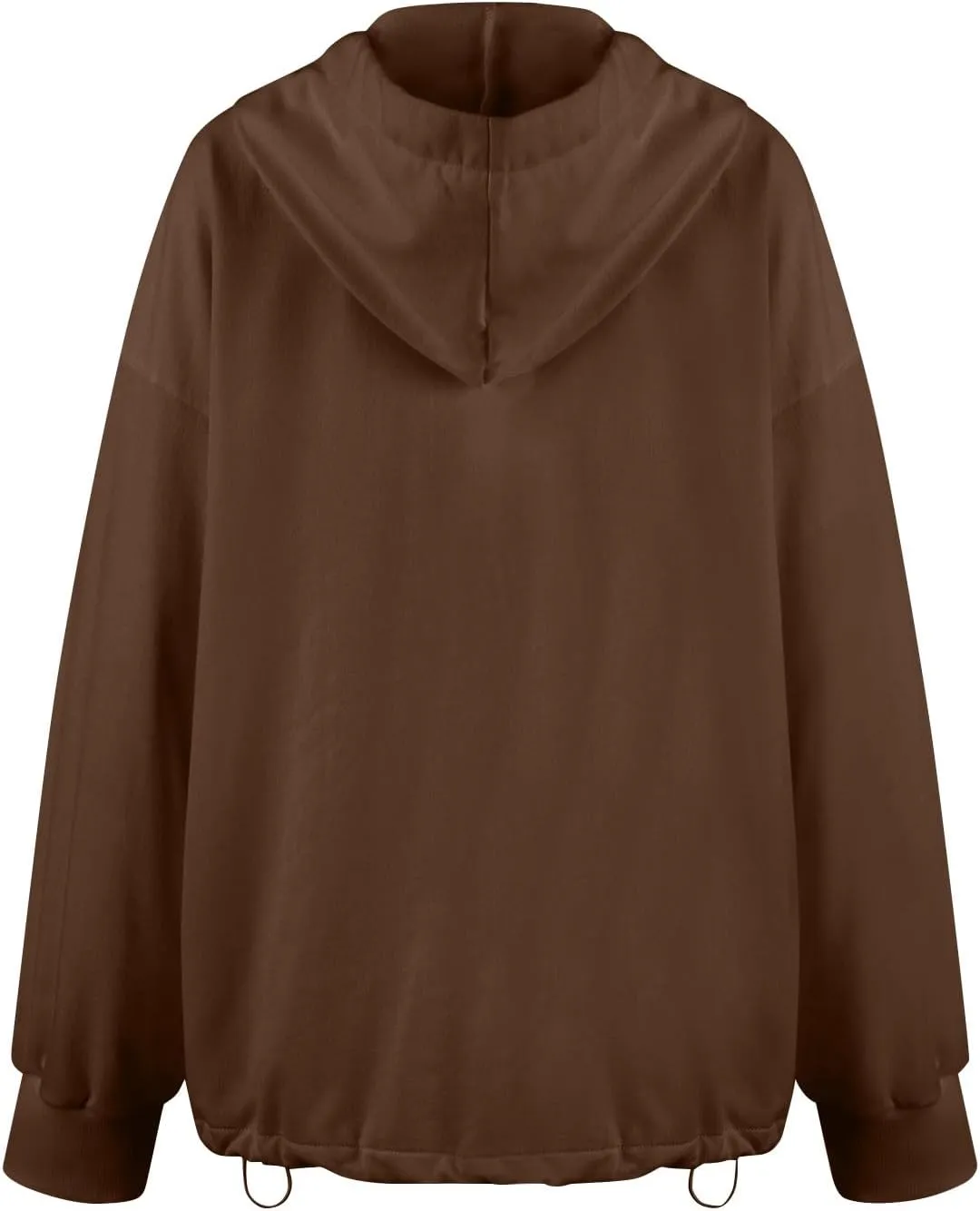 Half Zip Pullover Women Oversized Drawstring Hem Drop Shoulder Cropped Sweatshirt Loose Low Cut Long Sleeve Shirt