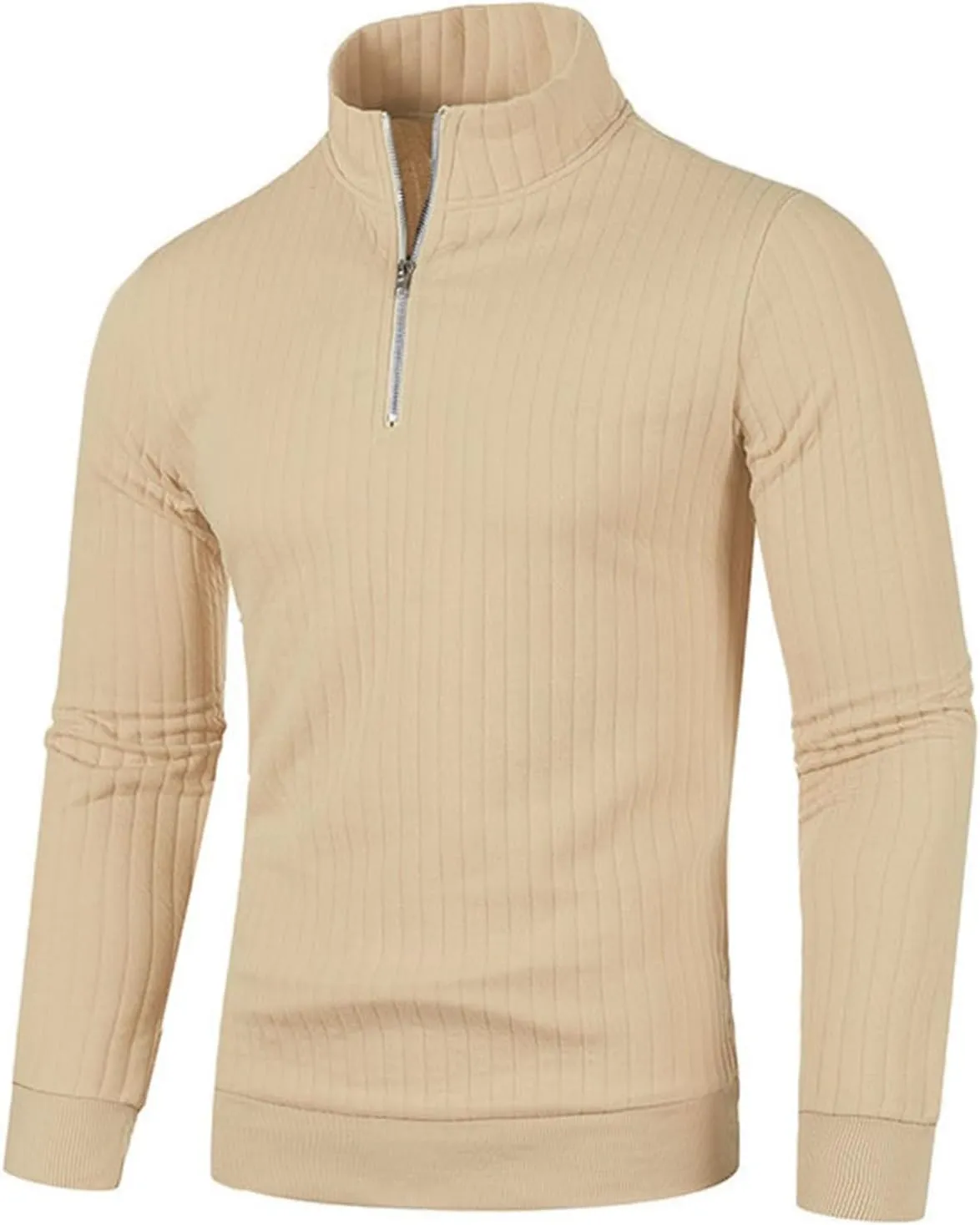 Half Zip Solid Quarter Zipper Sweater Casual Standing Collar Pullover Knitted Standing Collar Pullover Mens
