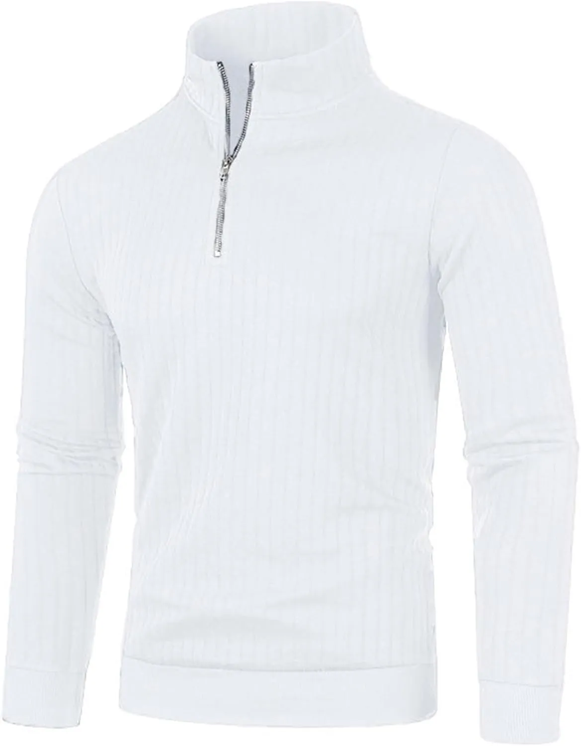 Half Zip Solid Quarter Zipper Sweater Casual Standing Collar Pullover Knitted Standing Collar Pullover Mens