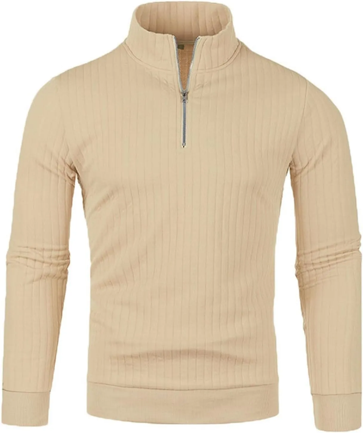 Half Zip Solid Quarter Zipper Sweater Casual Standing Collar Pullover Knitted Standing Collar Pullover Mens