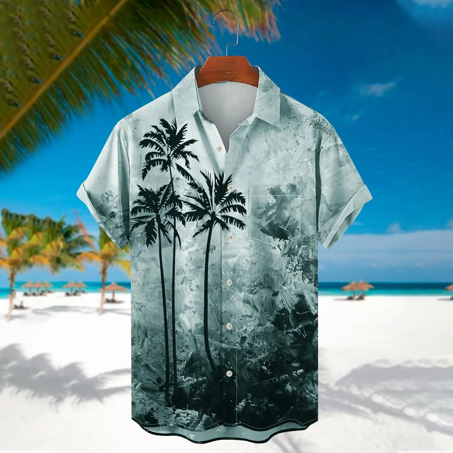 Hawaiian Shirt for Men Button Down Short Sleeve Beach Tropical Casual Big and Tall Shirts Cuban Printed Summer Tshirts