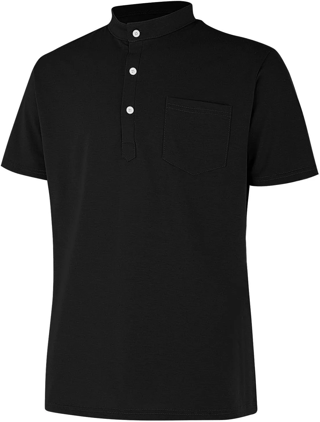 Henley Shirts for Men Short Sleeve Casual Slim Fit Button Up Tees Comfy Basic Cotton T-Shirts Summer Lightweight Tops