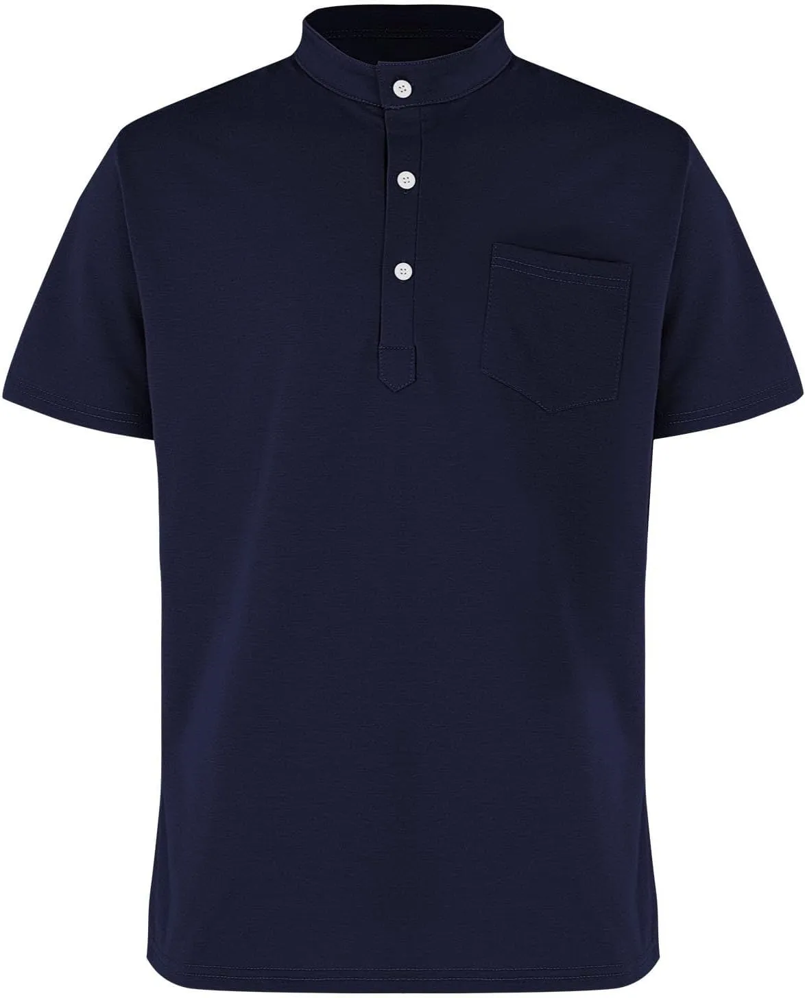 Henley Shirts for Men Short Sleeve Casual Slim Fit Button Up Tees Comfy Basic Cotton T-Shirts Summer Lightweight Tops