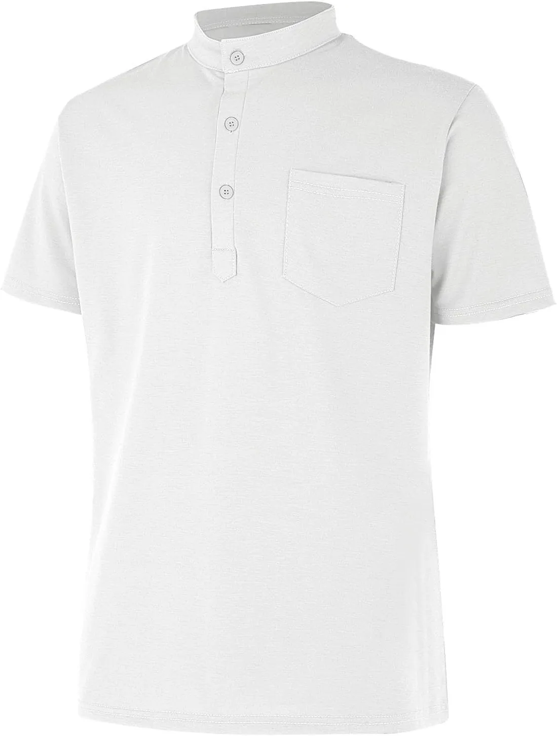 Henley Shirts for Men Short Sleeve Casual Slim Fit Button Up Tees Comfy Basic Cotton T-Shirts Summer Lightweight Tops
