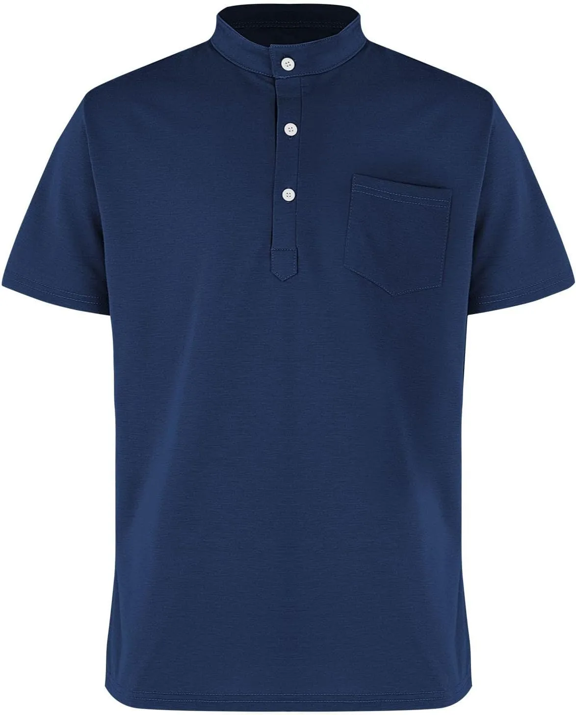 Henley Shirts for Men Short Sleeve Casual Slim Fit Button Up Tees Comfy Basic Cotton T-Shirts Summer Lightweight Tops