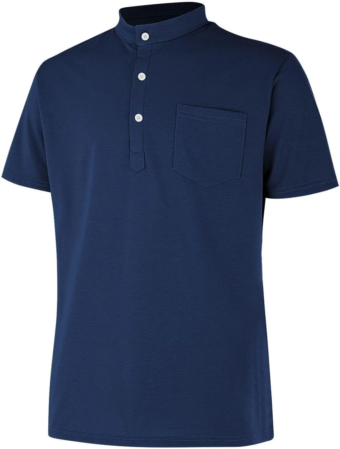 Henley Shirts for Men Short Sleeve Casual Slim Fit Button Up Tees Comfy Basic Cotton T-Shirts Summer Lightweight Tops