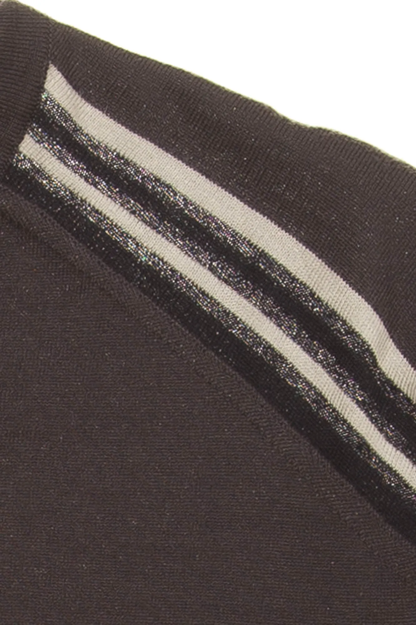 Hermes - Dark Slate Blue Long Sleeve Shirt Striped Shoulders - XL