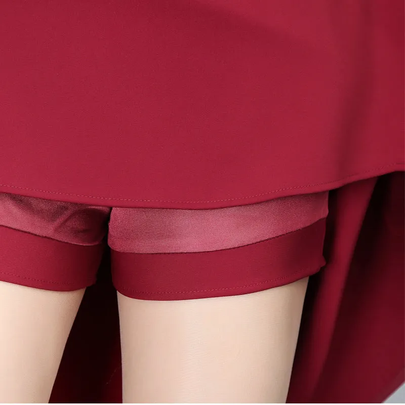 High Waist Pleated Mid-Length Anti-Exposed Plus Size Flare Skirt