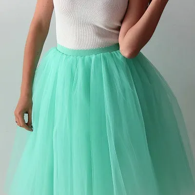 High Waist Pleated Tulle Skirt Adult Tutu Short Puffy Skirts