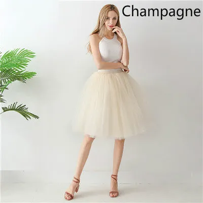 High Waist Pleated Tulle Skirt Adult Tutu Short Puffy Skirts