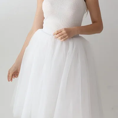 High Waist Pleated Tulle Skirt Adult Tutu Short Puffy Skirts